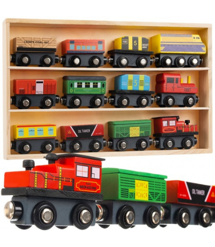 Kolejka drewniana pociąg 12szt. Kruzzel 23522 17389