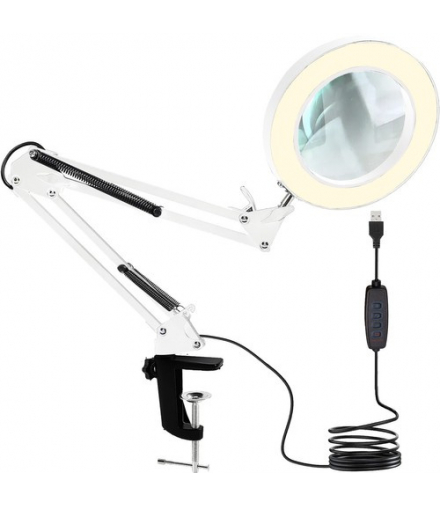 Lampa kosmetyczna z lupą biała Izoxis 23894 Izoxis 17626