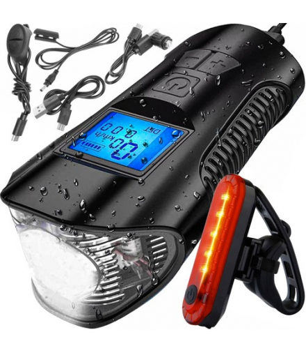 Lampka rowerowa LED z licznikiem 23680 Trizand 17735