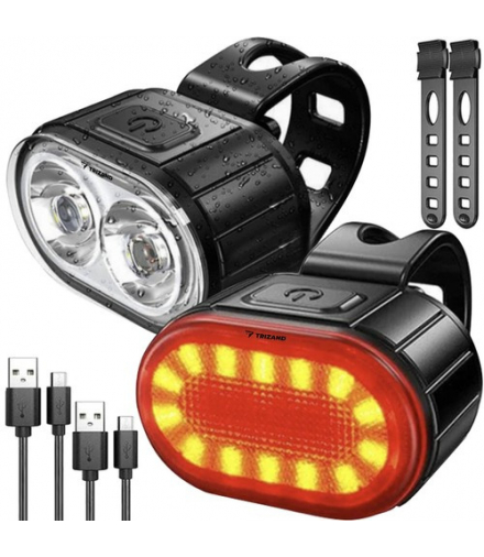Lampa rowerowa + tylne światło Trizand 24003 17784