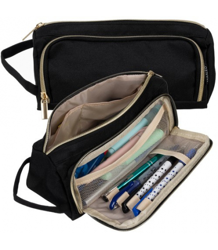 Piórnik rozkładany podwójny czarny Maaleo 24502 17820