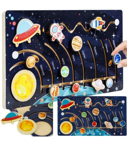 Układanka drewniana -układ słoneczny Kruzzel 24763 17873