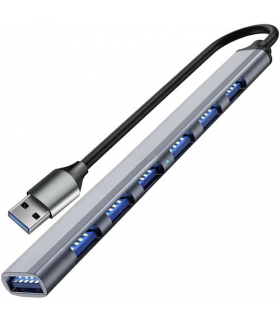 HUB USB 1 port 3.2 + 6 portów 2.0 Izoxis 24374 Iso Trade 17880