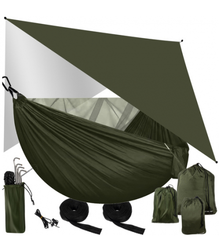 Hamak turystyczny z tarpem i moskitierą 260x140 cm Trizand 18086