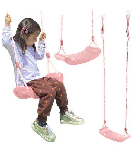 Huśtawka plastikowa różowa 25445 ISO 18094