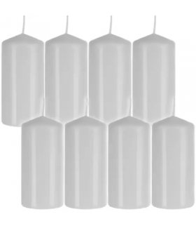 Świeca walec biała zestaw 8 szt. Iso Trade 16177