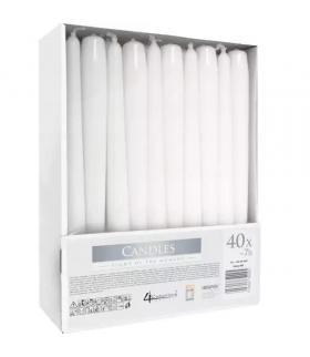 Świeca stożek biała zestaw 40 szt. Iso Trade 16178