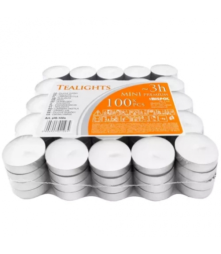 Świeczki/podgrzewacze 3h zestaw 100szt Iso Trade 16179