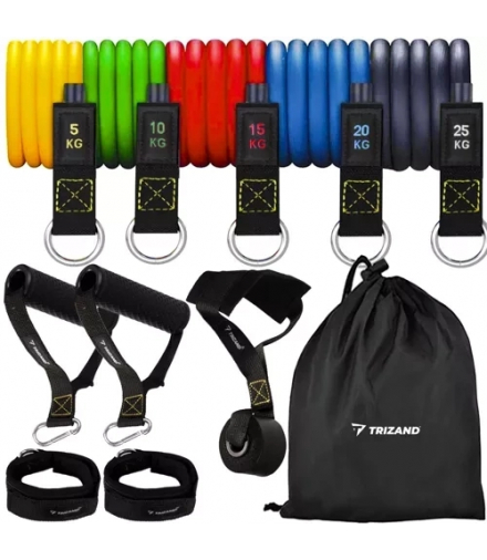 Zestaw gum do ćwiczeń + akcesoria Trizand 22716 17172
