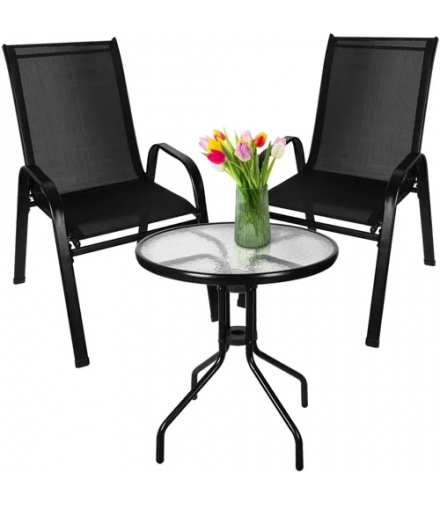 Zestaw mebli balkonowych stolik + 2 krzesła 23461 Gardlov 17423