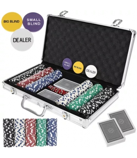 Poker zestaw 300 żetonów w walizce HQ 23528 Malatec 17524