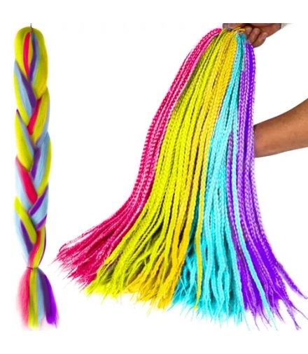 Włosy syntetyczne warkoczyki tęczowe Soulima 23571 17538