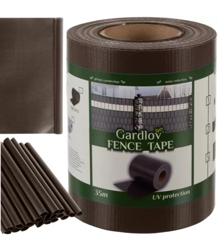 Taśma ogrodzeniowa 19cmx35m 450g/m2 brązowa 23702 Gardlov 17604