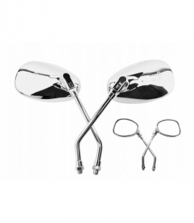 Lusterka do motocykla, skutera, quada chromowane, gwint M10, prawy/prawy, komplet 2szt LXLM00390