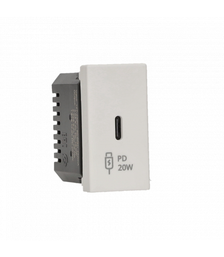 Ładowarka USB, K45, 5V, DC, 3,1A, 45×22,5mm, biały, Maksymalna moc ładowania: 20W, USB: A Simon K126I/9