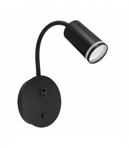 Oprawa dekoracyjna ZULA WLL USB GU10 BLACK czarny Struhm 04815