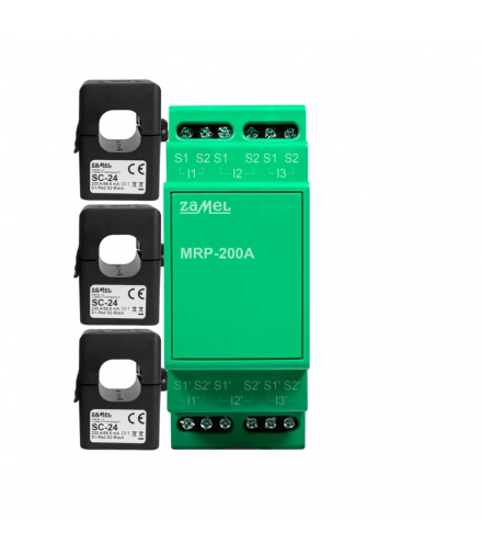 MODUŁ ROZSZERZEŃ PRZEKŁADNIKÓW Z PRZEKŁADNIKAMI PRĄDOWYMI 3x SC-24 (200A) ZESTAW MRP-200A Supla