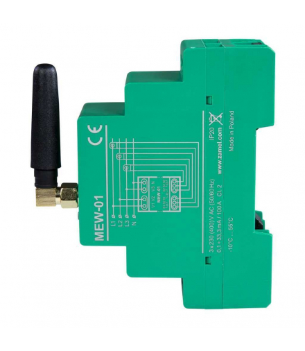 MONITOR ENERGII ELEKTRYCZNEJ WI-FI 3F+N DO WSPÓŁPRACY Z MODUŁEM ROZSZERZEŃ PRZEKŁADNIKÓW 200A LUB 400A MEW-01 MRP