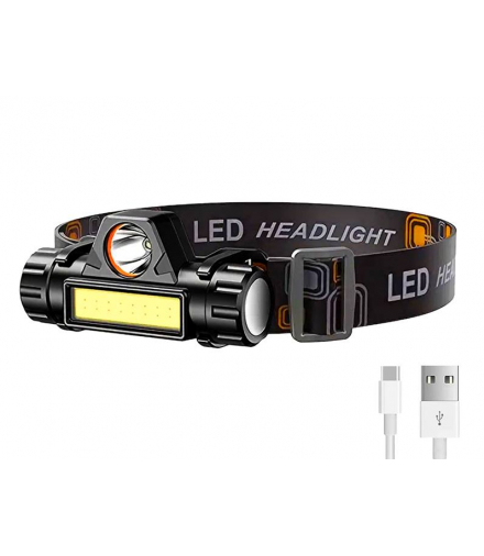 Latarka czołowa 1-LED XPE+COB 350lm 3W, aku.1200mAh, IP65 LTC LXLL256