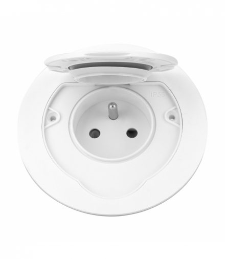 Gniazdo hermetyczne Orno OR‑GM‑9030/W, 230 V 1×2P+Z (FR), IP55, okrągłe