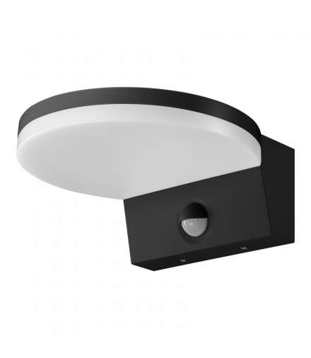 Oprawa zewnętrzna ASPEN LED 15 W IP65, lampa ścienna z czujnikiem ruchu, czarna