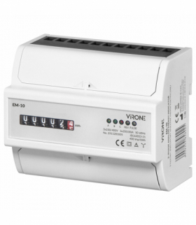 Wskaźnik zużycia energii Virone EM‑10 | 3‑fazowy analogowy miernik 100 A | DIN 7 modułów | IP51