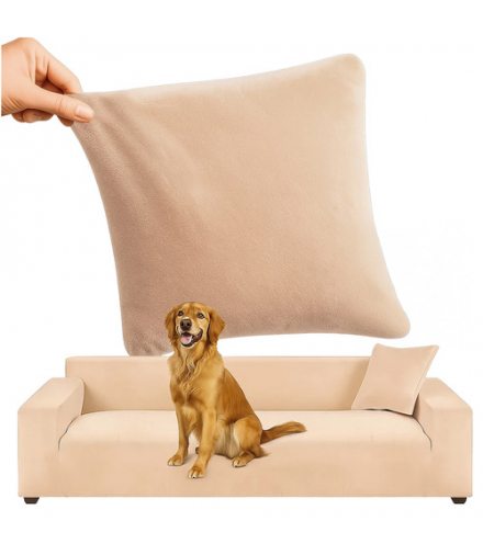 Pokrowiec na kanapę, narożnik, 190-230cm, welur elastyczny, beżowy Ruhhy 26184 18299