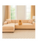 Pokrowiec na kanapę, narożnik, 190-230cm, welur elastyczny, beżowy Ruhhy 26184 18299
