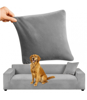 Pokrowiec na kanapę, narożnik, 190-230cm, welur elastyczny, ciemno szary Ruhhy 26181 18298