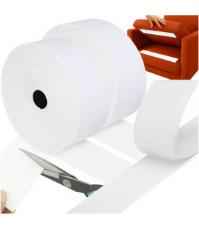 Taśma rzep z klejem samoprzylepna 50mm, 5mx5cm, wygodne mocowanie bez wiercenia, biały Ruhhy 25807 18276