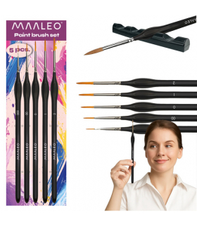 Pędzle nylonowe do malowania 5szt. z podstawką, artystyczne, malarskie Maaleo 26119 18267