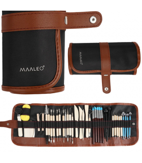 Zestaw narzędzi do rzeźbienia i modelowania w glinie XXL, 40 elementów w etui Maaleo 26135 18254