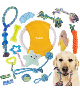 Gryzak, szarpak dla psa, zabawka sznur z supłami, duży zestaw zabawek dla psów 16w1 25384 18244