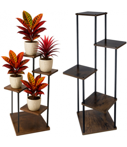 Kwietnik stojący loftowy, stojak na kwiaty, 107cm, 5 poziomów, Ruhhy 25998 18242