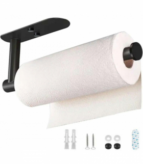 Wieszak na ręcznik papierowy, podszafkowy, stalowy uchwyt na ręcznik papierowy czarny ATL AG883