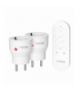 Zestaw bezprzewodowych gniazd MINI Schuko, sterowanych pilotem 2+1, 2300W Orno RS-9(GS)