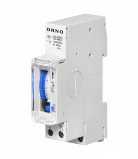 Programator czasowy mechaniczny ORNO OR-PRE-467, 2-modułowy, 24 h, 110–230 V, 15 min krok, rezerwa 200 h