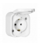 Gniazdo natynkowe pojedyncze Schuko 2P+Z Orno OR‑OE‑7805(GS)/W, IP54, bryzgoszczelne, B2, biały