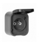Gniazdo natynkowe pojedyncze 2P+Z Orno OR‑OE‑7805/GB, IP54, bryzgoszczelne, B2, szaro‑czarne