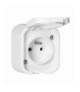 Gniazdo natynkowe pojedyncze 2P+Z Orno OR‑OE‑7805/W, IP54, bryzgoszczelne, B2, biały