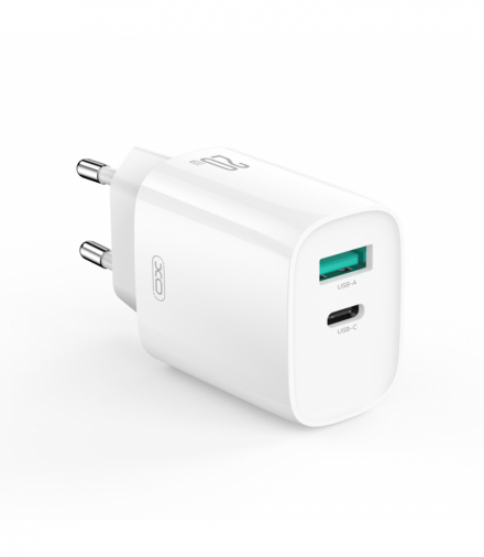 XO ładowarka sieciowa CE29 PD 20W 1x USB-C 1x USB biała TFO GSM188181