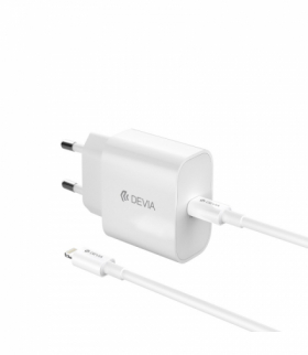 Devia ładowarka sieciowa Smart PD GaN 30W 1x USB-C biała + kabel USB-C - Lightning TFO BRA014308