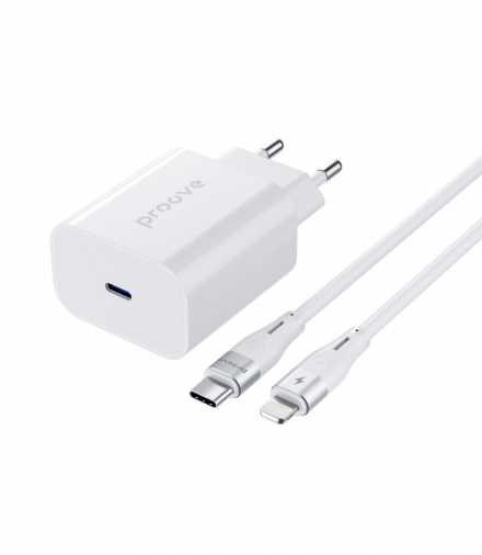 Proove ładowarka sieciowa PD Rapid 20W USB-C + kabel USB-C – Lightning 27W biała TFO GSM189072