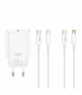 XO ładowarka sieciowa CE32 PD 20W 1x USB-C biała + kabel USB-C - USB-C TFO GSM191546
