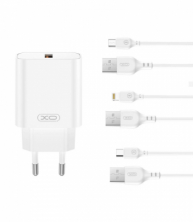 XO ładowarka sieciowa CE33 QC 18W 1x USB biała + kabel microUSB TFO GSM191549