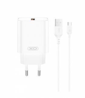 XO ładowarka sieciowa CE33 QC 18W 1x USB biała + kabel USB-C TFO GSM191550