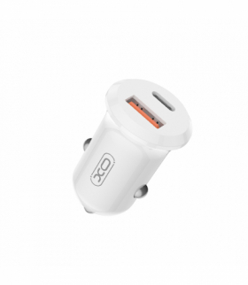 XO ładowarka samochodowa CC69 PD 30W QC 1x USB 1x USB-C biała TFO GSM192946