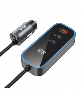 BWOO ładowarka samochodowa PD RGB CC107 1x USB-C 1x USB 30W czarna TFO GSM191510