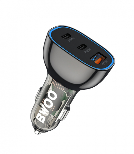 BWOO ładowarka samochodowa PD 2x USB-C 1x USB 68W czarna TFO GSM188862