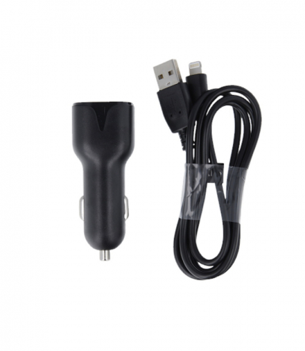 Maxlife ładowarka samochodowa MXCC-01 1x USB 2,1A czarna + kabel Lightning TFO OEM0400064